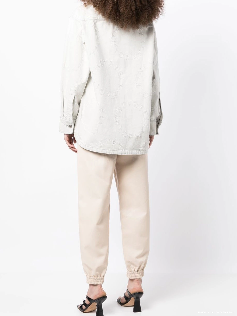 Cheap Stella Women McCartney embroidered-detail denim shirt 0825